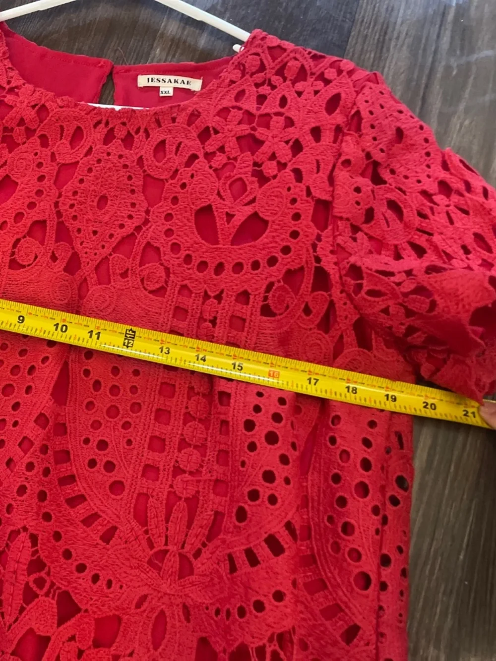 Jessakae Top Size 2X Women Red Lace Excellent